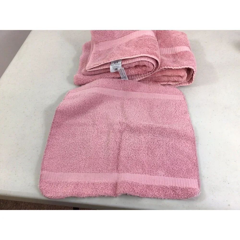 Vintage Cannon Pink Towel Set of Three